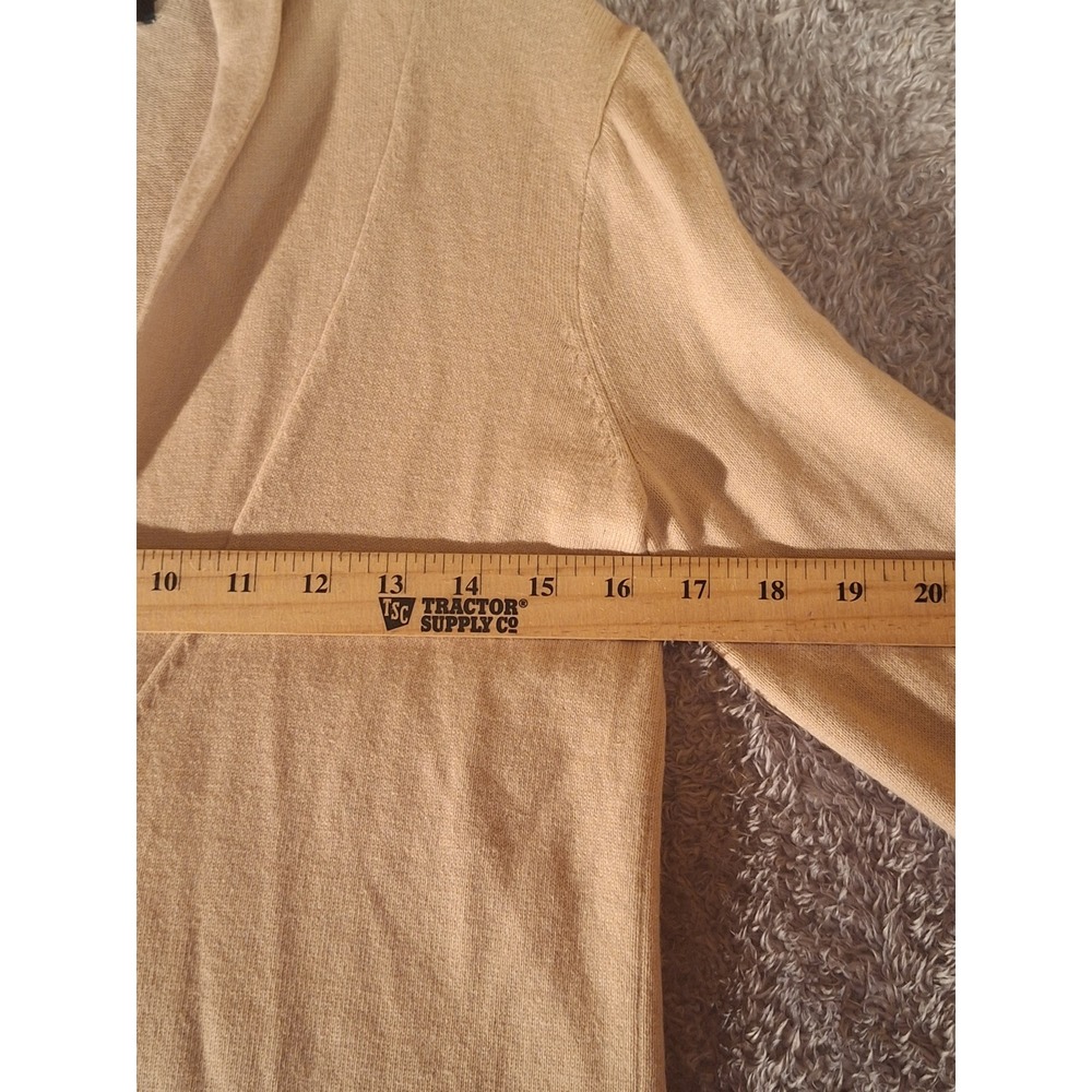 J. Crew Tan Cardigan Sweater Size Small Cotton Cashmere Button Front Pockets - Picture 8 of 11